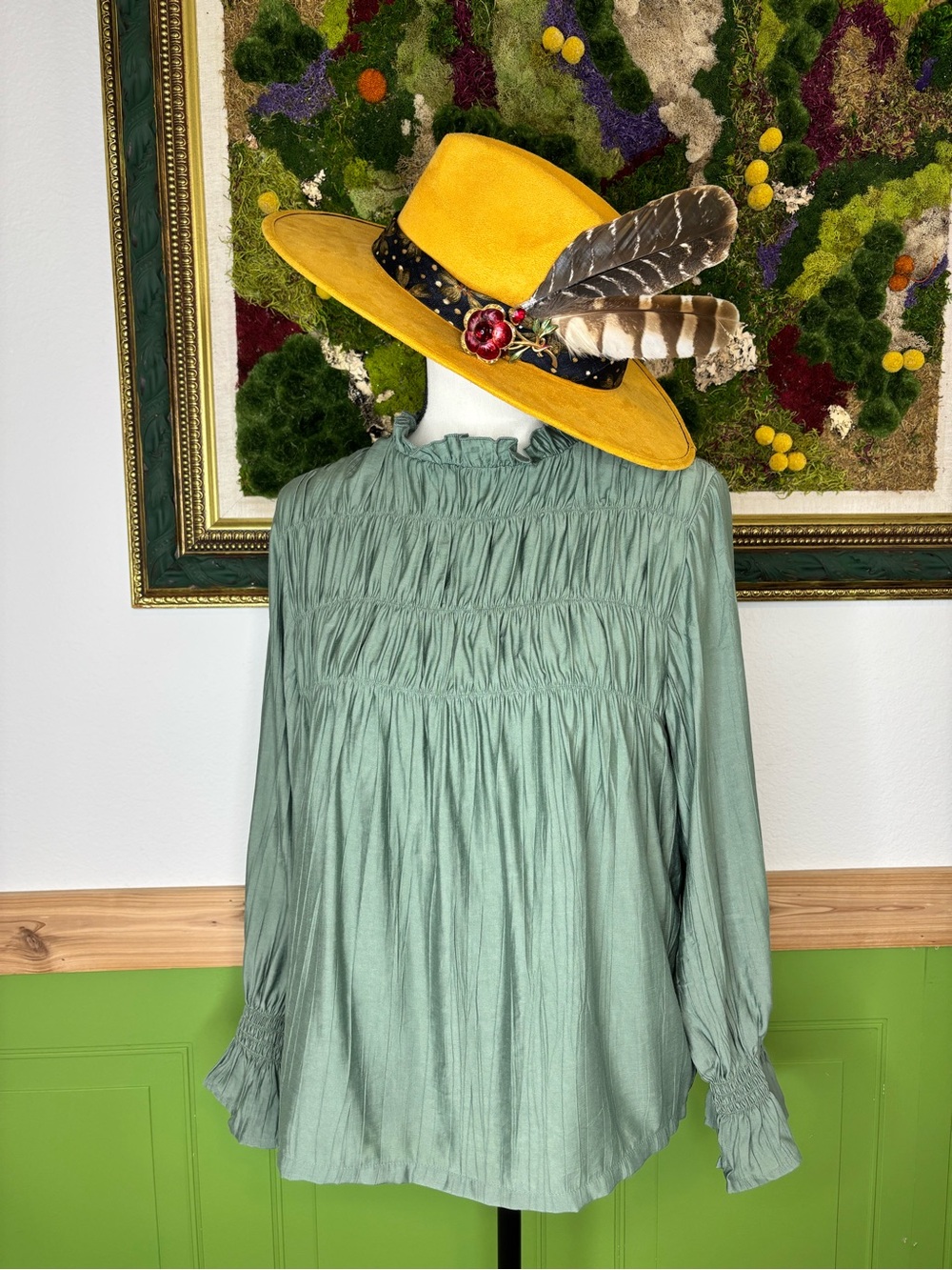 NWT Roolee Smocked Long Sleeved Top - Picture 3 of 12